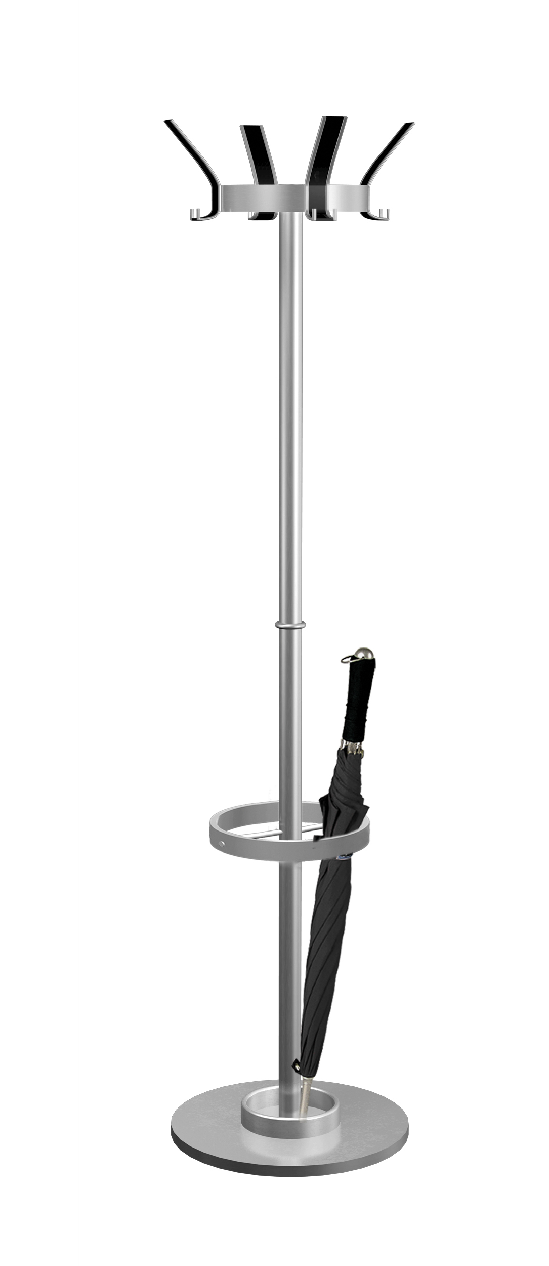 Standgarderobe "Peter" schwarz/alu-matt Standgarderobe "Peter" schwarz/alu-matt