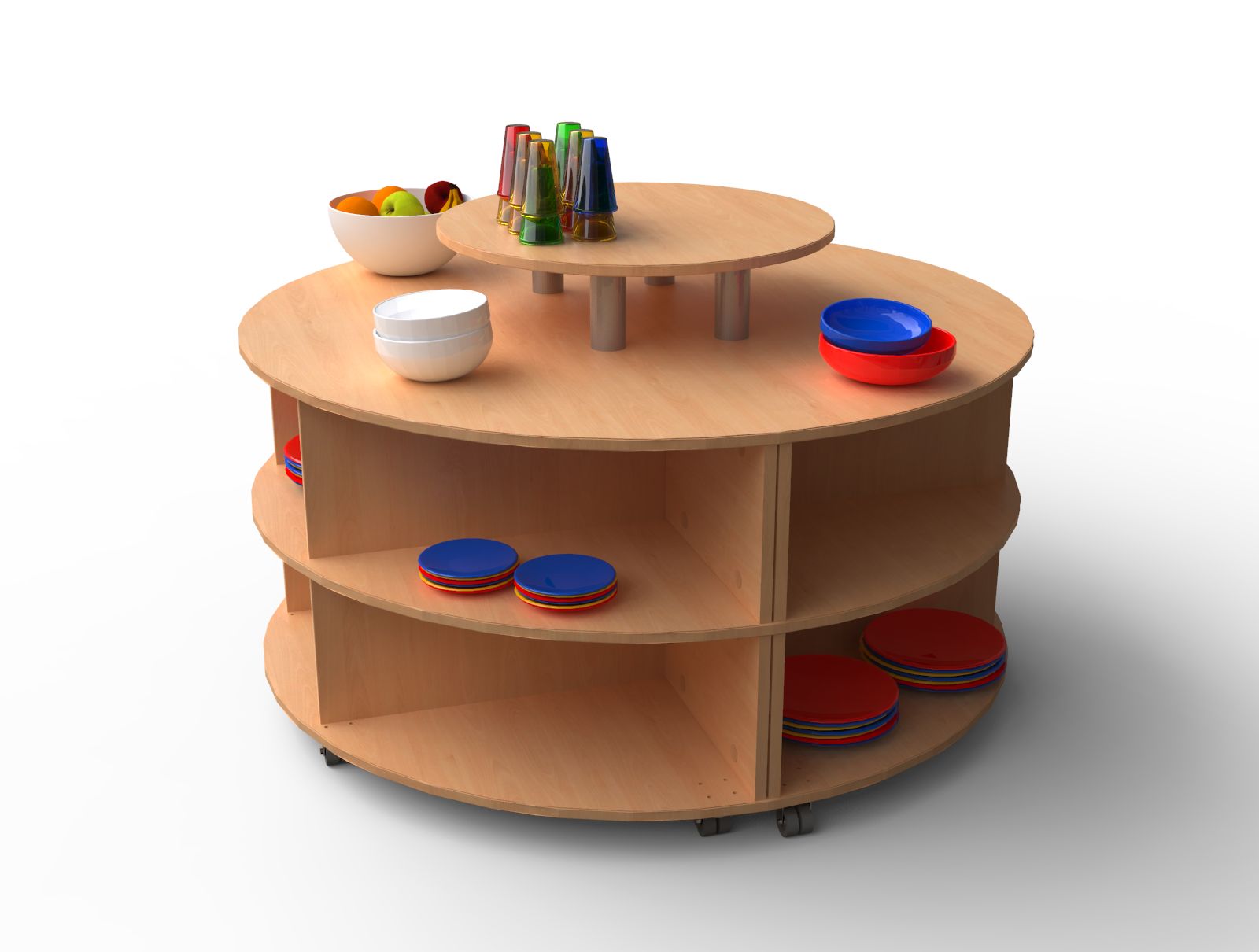 Fruehstueckstheke-2-Kreis Frühstücks Buffetwagen "Insel-Set"